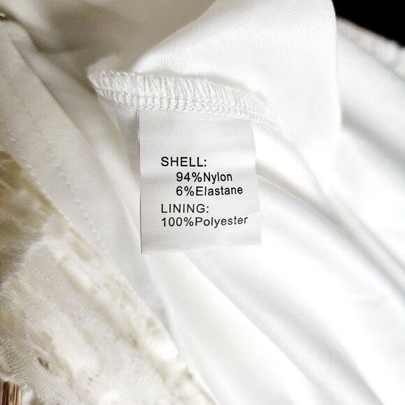 Women's Classic White Lace Sleeveless A-line Midi Minimalist Dress| Sz.‎ L (EUC) - Picture 9 of 9